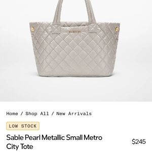 Sable Pearl Metallic Small Metro Tote